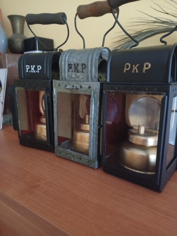 Elbląg Sprzedam 4 lampy konduktorskie PKP po renowacji atrakcyjny wygląd do kolekcji lub wystroju wnętrza zabytki PRL