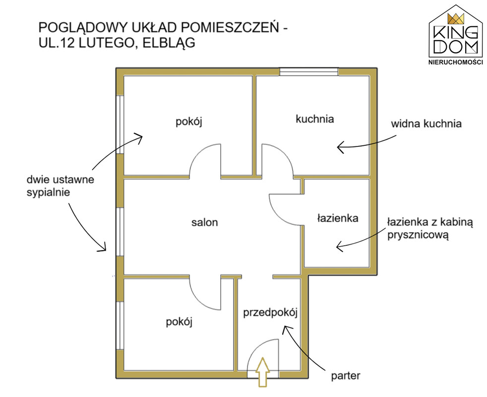 Elbląg 👑🏠 KINGDOM 🏠👑NIERUCHOMOŚCI BLISKO CIEBIE USTAWNE 3-POKOJOWE