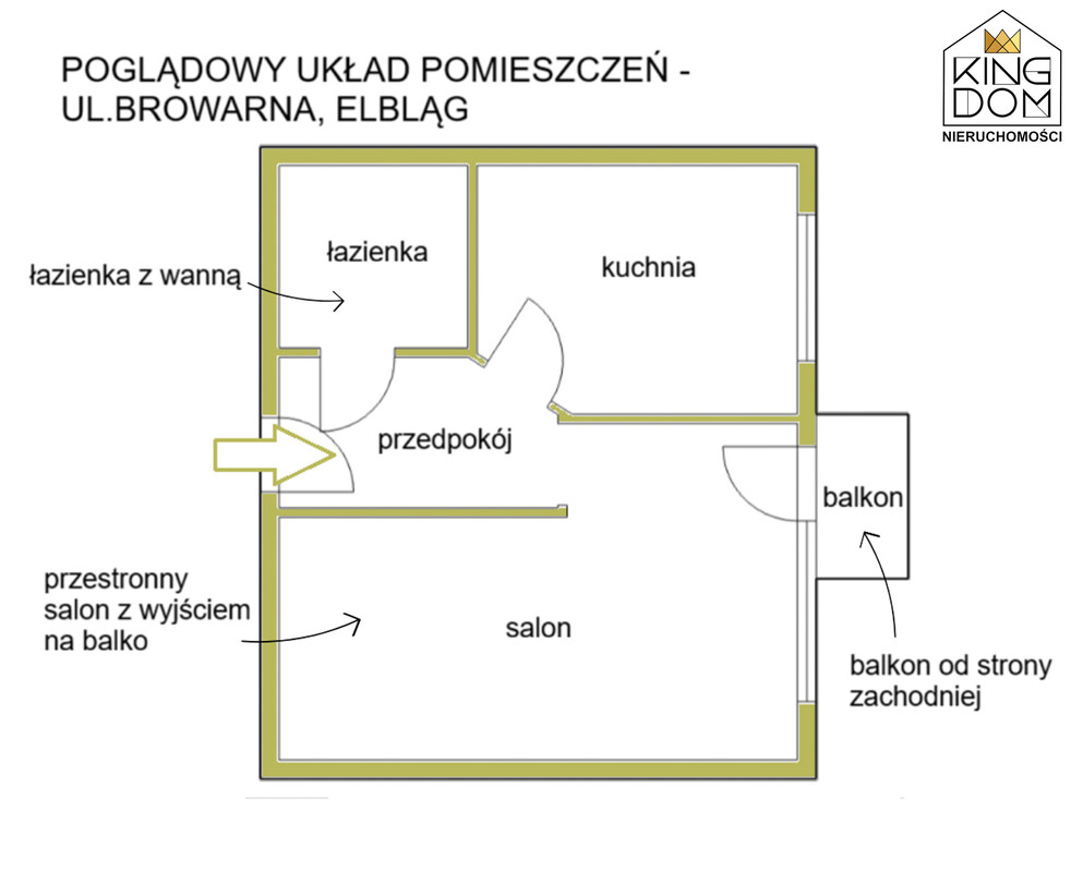 Elbląg 👑🏠 KINGDOM 🏠👑NIERUCHOMOŚCI BLISKO CIEBIE USTAWNA KAWALERKA Z