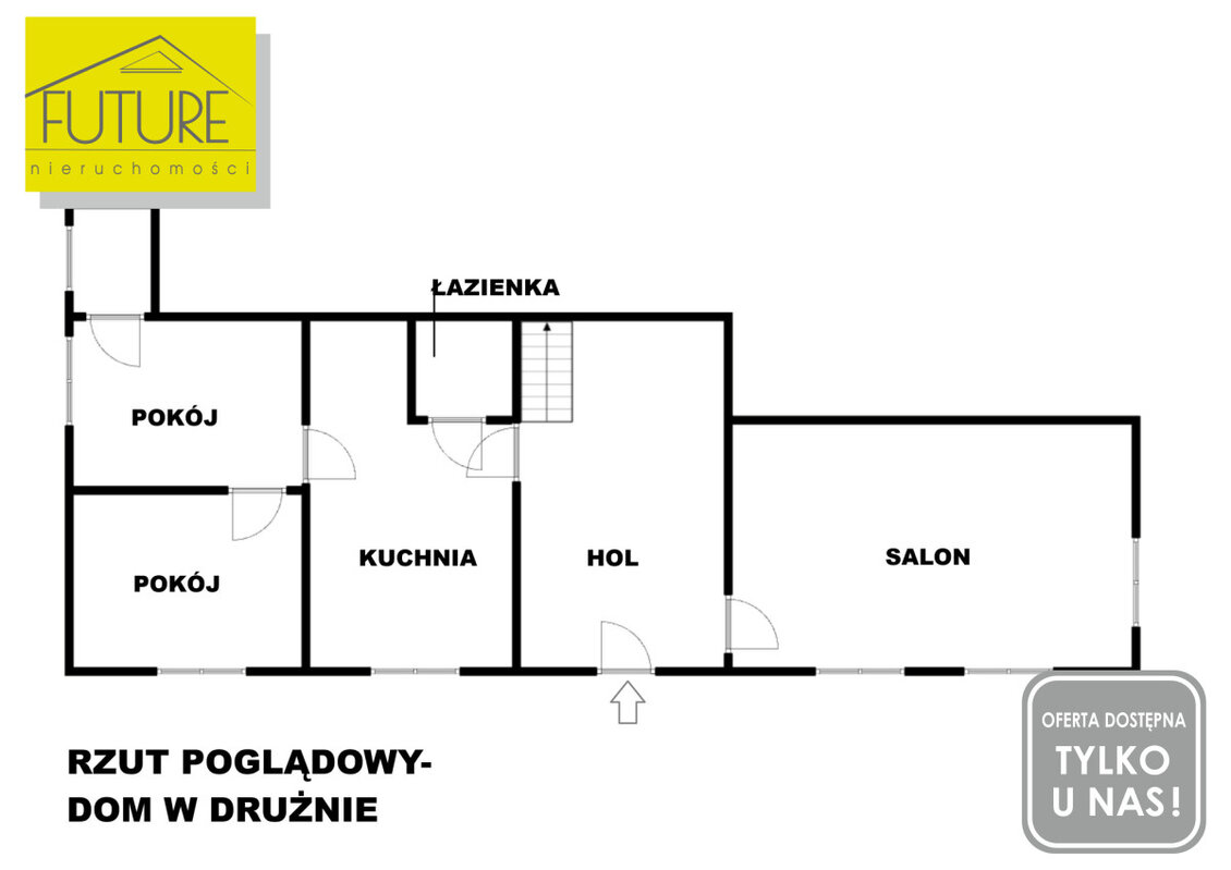 Elbląg FUTURE NIERUCHOMOŚCISprzedam dom - Drużno. PÓŁ DOMU BLISKO KANAŁU ELBLĄSKIEGO!POWIERZCHNIA UŻYTKOWA DOMU: