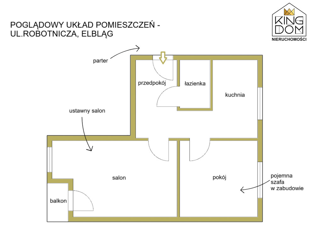 Elbląg 👑🏠  KINGDOM  🏠👑NIERUCHOMOŚCI BLISKO CIEBIE  USTAWNE 2-POKOJOWE