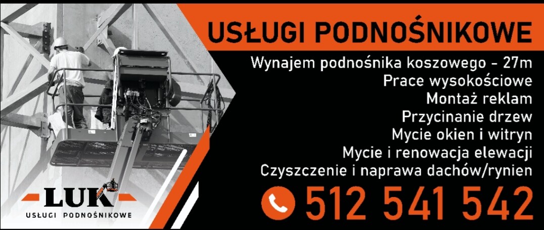 Elbląg • usługi podnośnikowe - wynajem podnośnika koszowego 27m
• wycinka, pielęgnacja drzew i krzewów