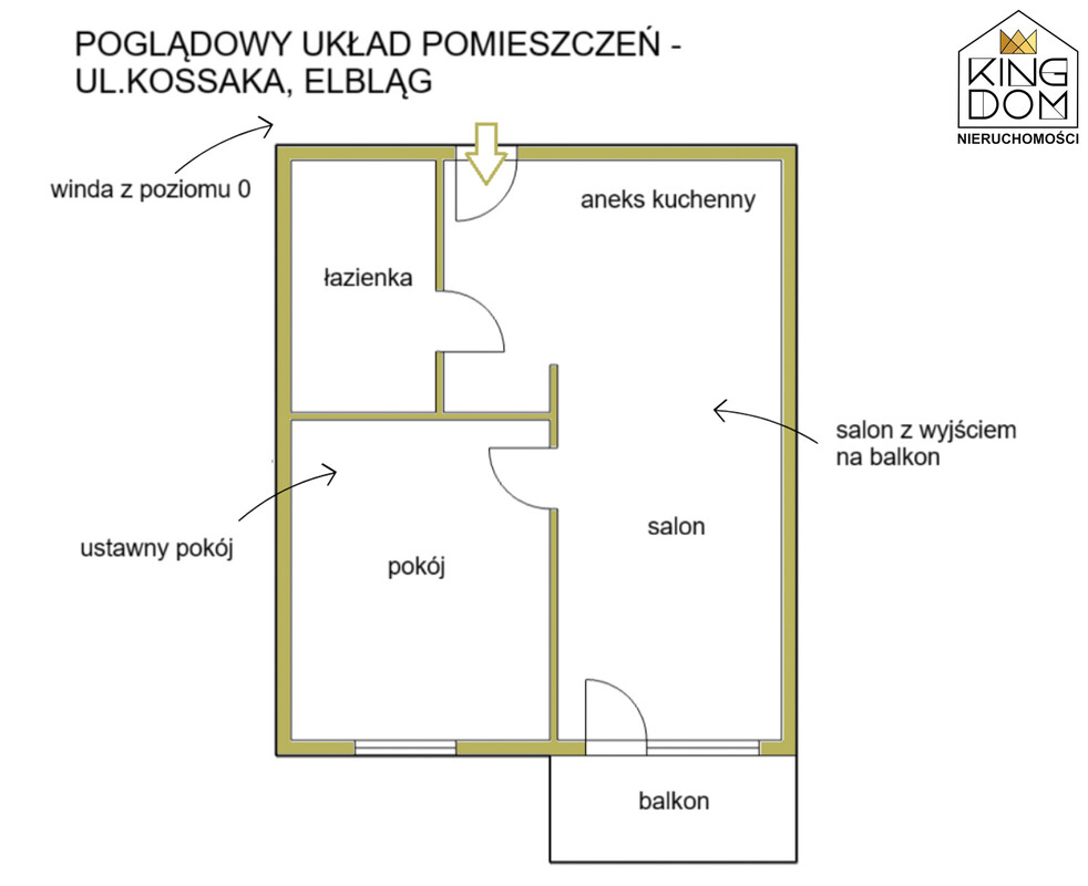 Elbląg 👑🏠 KINGDOM 🏠👑NIERUCHOMOŚCI BLISKO CIEBIE USTAWNE 2-POKOJOWE