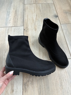 Elbląg Sprzedam nowe czarne botki z even&odd. Rozmiar 37.Botki skarpetkowe wsuwane zamszowe.