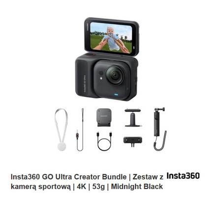 Elbląg Sprzedam Insta360 GO Ultra Creator Bundle + Insta360 Mic Air
Na sprzedaż kompletny zestaw Insta360 GO Ultra