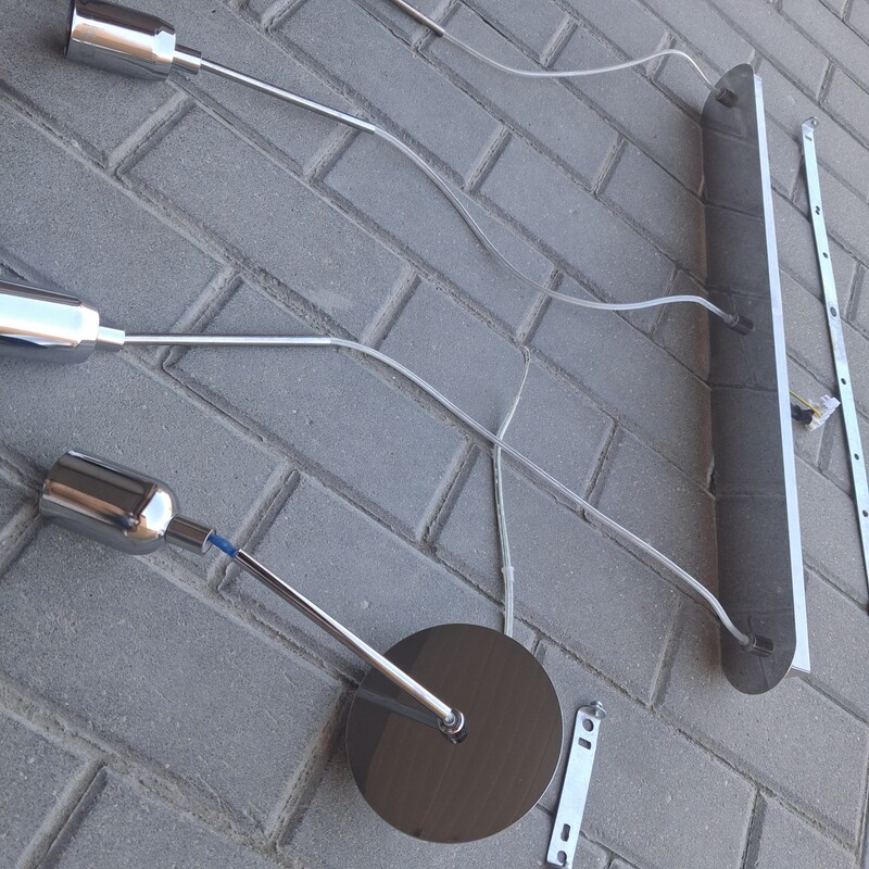 Elbląg Lampy wiszące. Chrom. 3ż+1ż.