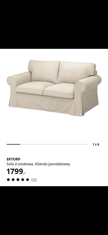 Elbląg Wygodna i stylowa sofa Ikea Ektorp w kolorze beżowym. Mebel jest używany, ale w bardzo dobrym stanie. Posiada
