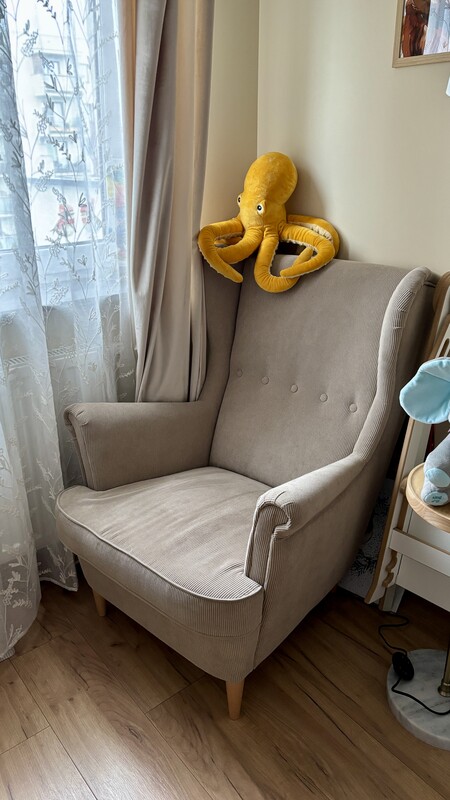 Elbląg Fotel STRANDMON uszak - IKEA beżowy