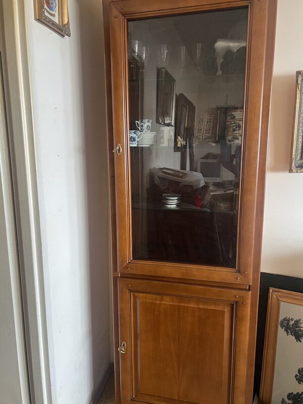 Elbląg Sprzedam meble drewniane komoda z lustrem, oszklona witryna, szafka TV