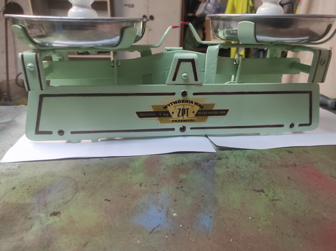 Elbląg sprzedam piĘkną wagę szalkową po całkowitej renowacji sprawna działa do kolekcji wystroju wnętrza lub do