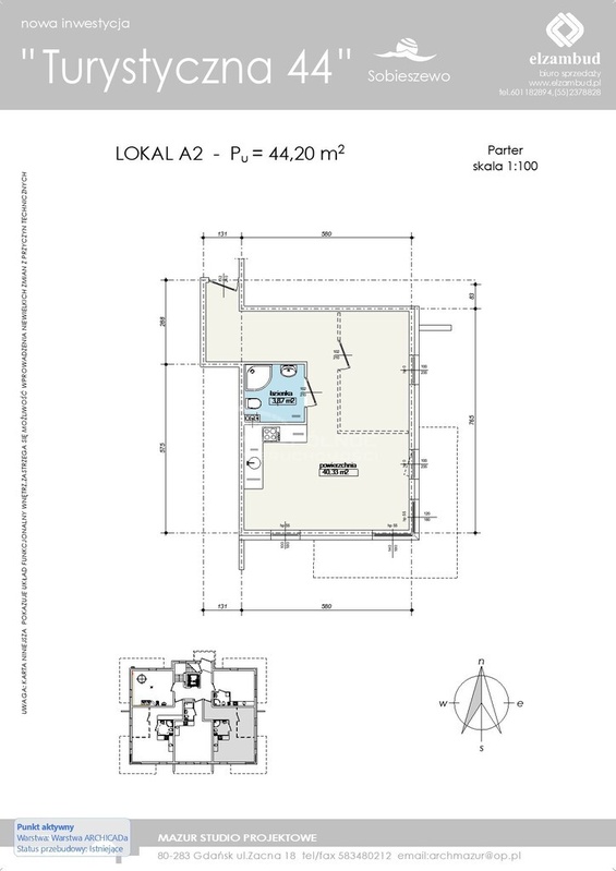 Elbląg PÓŁNOC NIERUCHOMOŚCISprzedam lokal użytkowy - Gdańsk, Turystyczna. Na sprzedaż lokal A2 o powierzchni