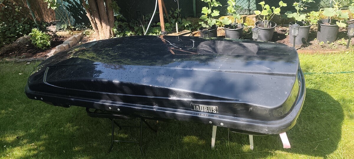 Elbląg Kufer bagażnik dachowy na dach Sprzedam Box AURUS XTREME 195x78x34cm 400L. Dołączam 4 szt zacisków szybko