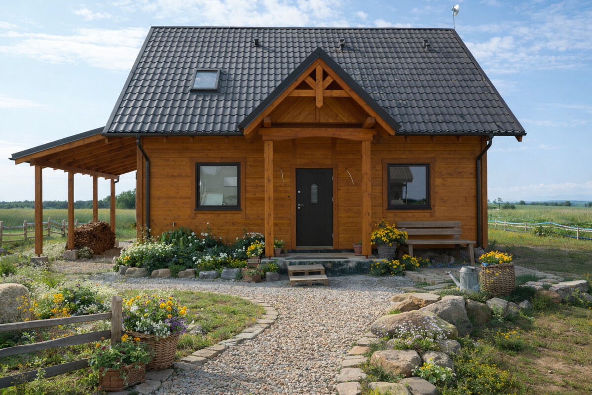 Elbląg DOM DREWNIANY JEDNORODZINNY ECOHOUSE IXJesteśmy firmą zajmującą się produkcją domów drewnianych mieszkalnych