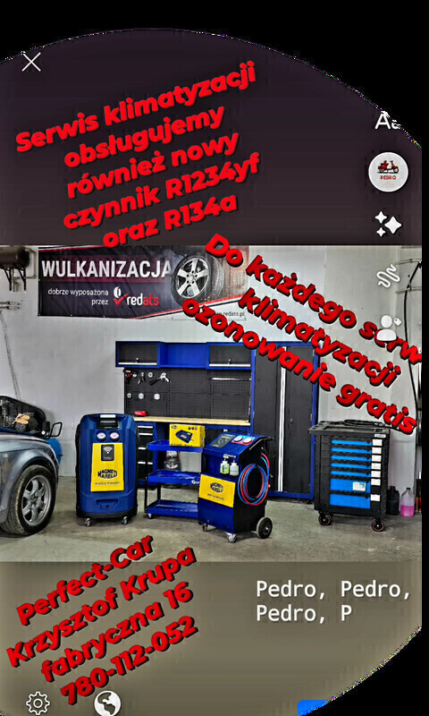 Elbląg SERWIS SAMOCHODOWY PERFECT-CAR  AUTO NAPRAWA FABRYCZNA16 Krzysztof Krupa-Klimatyzacja Nabijanie