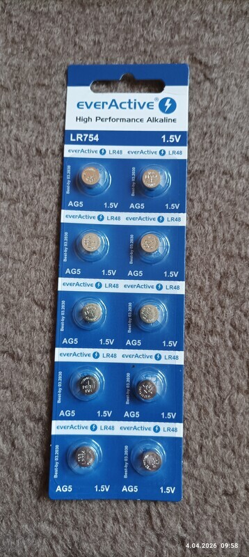 Elbląg Mam do sprzedania 10  nowych baterii do aparatów słuchowych typu AG5,A5,LR754.Mozliwy odbiór w Elblągu,