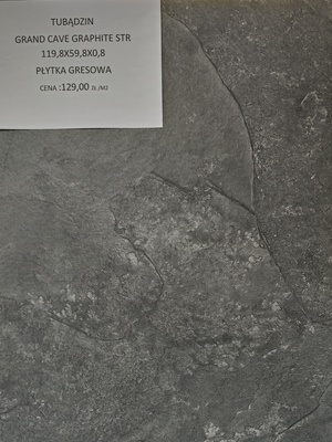 Elbląg Sprzedam płytki gresowe 119,8x59,8x0,8
Grand Cave graphite str -10m2
cena129zł/m2