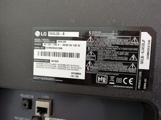 Elbląg Witam sprzedam tv używany  LG 50 50UL3G-B + pilot + wieszak do tv. w bardzo dobrym stanie. posiada funkcję