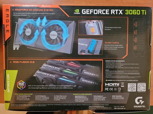 Elbląg 🔥Sprzedam kartę graficzną Gigabyte GeForce RTX 3060 Ti EAGLE OC 8GB GDDR6🔥Karta w stanie bardzo