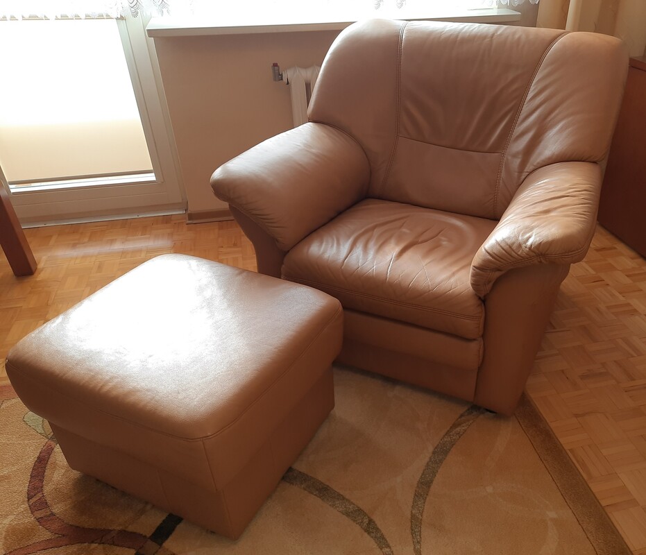 Elbląg Komplet wypoczynkowy z funkcją spania, skóra naturalna ETAP-SOFA
Sprzedam używany komplet wypoczynkowy w