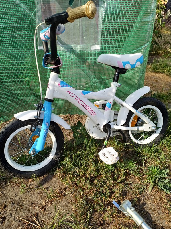 Elbląg Rower KROSS koła 12..5,kółka boczne, stan bardzo dobry, uchwyt, rączka do prowadzenia