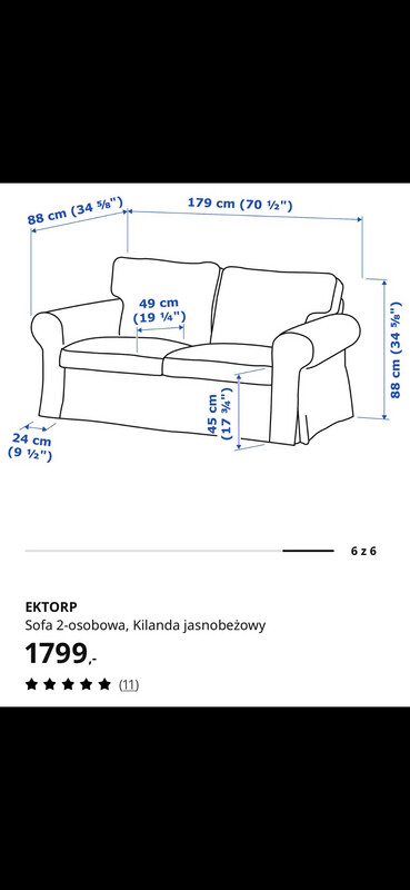 Elbląg Wygodna i stylowa sofa Ikea Ektorp w kolorze beżowym. Mebel jest używany, ale w bardzo dobrym stanie. Posiada