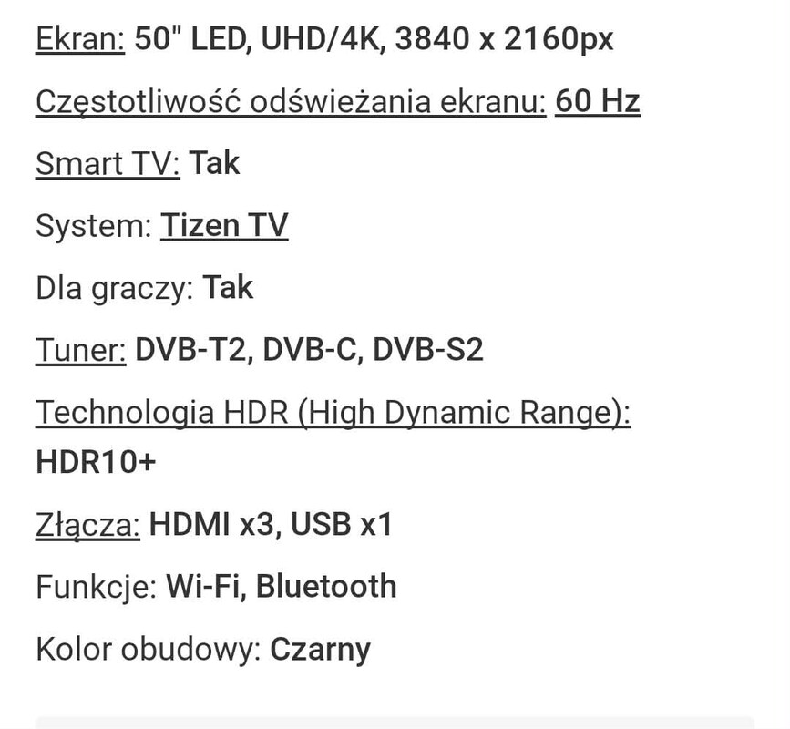 Elbląg Sprzedam TV 50cali firmy samsung. TV używany ponad rok, posiadam go od nowości. TV stoi na stopkach. Z tyłu są