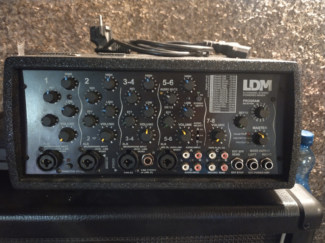 Elbląg Kolumny aktywne 2+sub +statywy (600 muzycznej) stan dobry.
Power mixer LDM 2x300 (digital) plus 2x noname