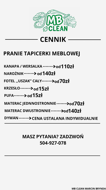 Elbląg Zadbamy o twój samochód i meble!✨
Sprawdź cennik i umów termin!😎