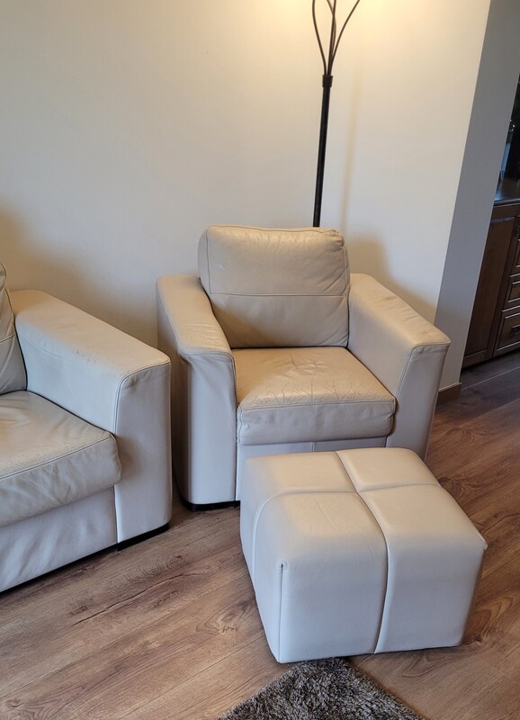 Elbląg Sofa, fotel, puf KLER/VERO skóra naturalna, beż