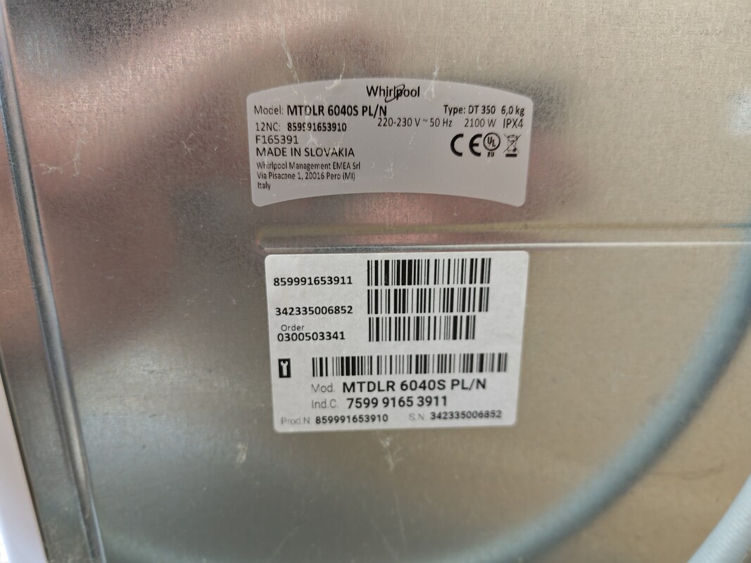 Elbląg Pralka Whirlpool MTDLR 6040SUżywana 2 lata100 % sprawnaCena do negocjacji