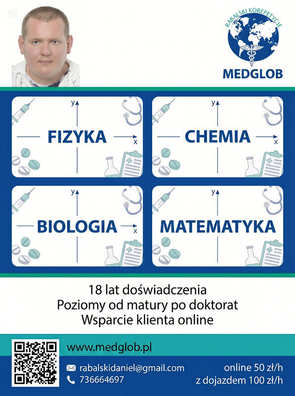 Elbląg Udzielę korepetycji z chemii,matematyki,biologii lub fizyki.Przygotuje do matury.Z dojazdem do ucznia