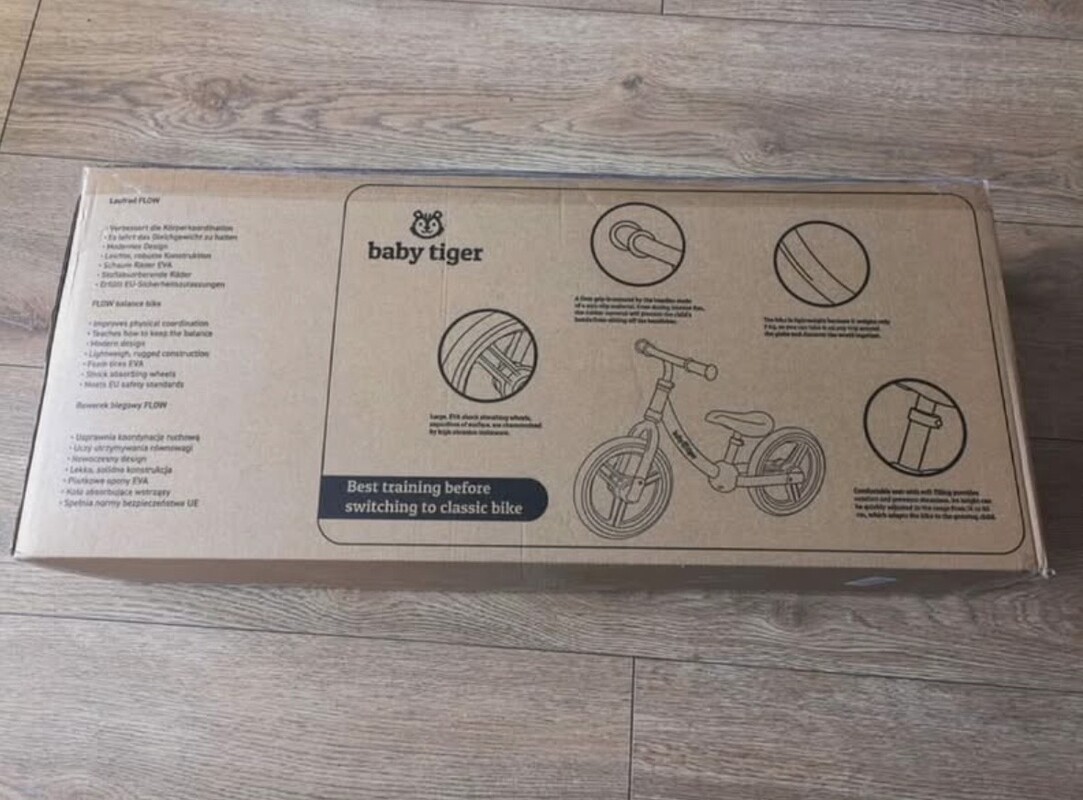 Elbląg Sprzedam nigdy nie używany (nawet nie rozpakowany) rowerek biegowy baby tiger flow