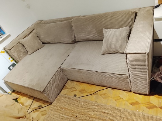 Elbląg Rozkładany narożnik z funkcją spania - prawy lub lewy - bez skręcania. Praktycznie nieużywany. Stał długo