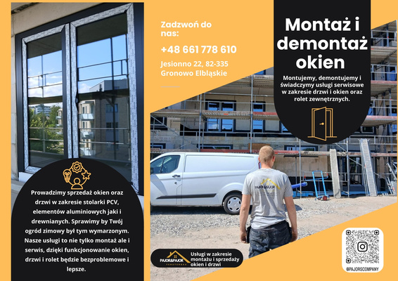 Elbląg MONTAŻ OKIEN, DRZWI I ROLET - NOWE I STARE BUDOWNICTWO; SERWIS&nbsp; 