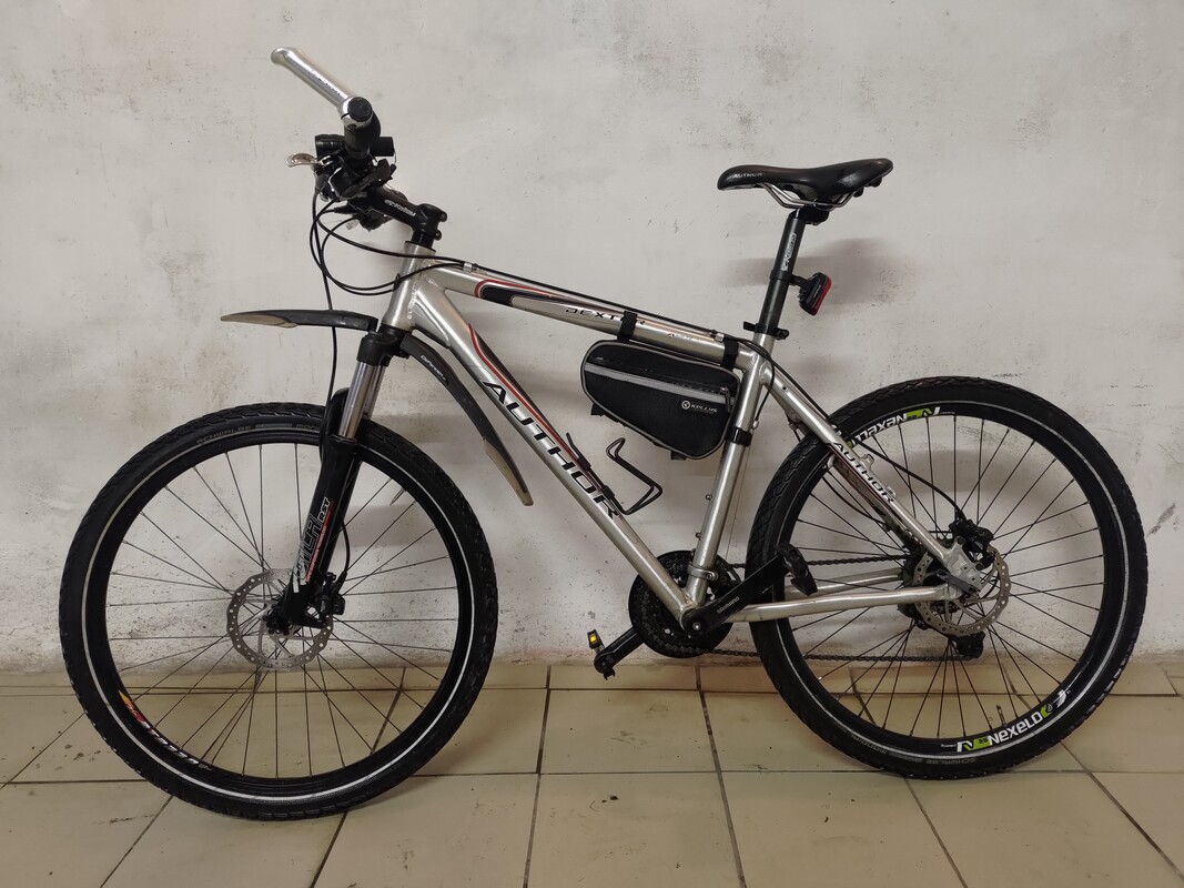 Elbląg Rower MTB Author Dexter 26 rozmiar ramy M. Przerzutki Shimano deore 3x8,hamulce hydrauliczne tarczowe. Pierwszy