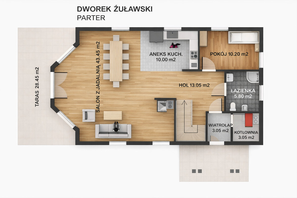 Elbląg DOM DREWNIANY JEDNORODZINNY DWOREK ŻUŁAWSKIJesteśmy firmą zajmującą się produkcją domów drewnianych