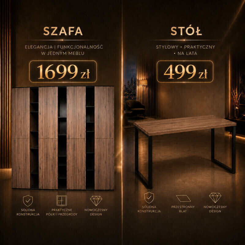 Elbląg NA SPRZEDAŻDUŻA SZAFA / GARDEROBA REGAŁ - 1699zł i 2 STOŁY - 499zł / sztuka