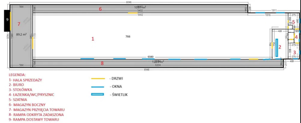 Elbląg Oferujemy na sprzedaż wolnostojący budynek magazynowy o powierzchni 1010 m², usytuowany na działce 1837