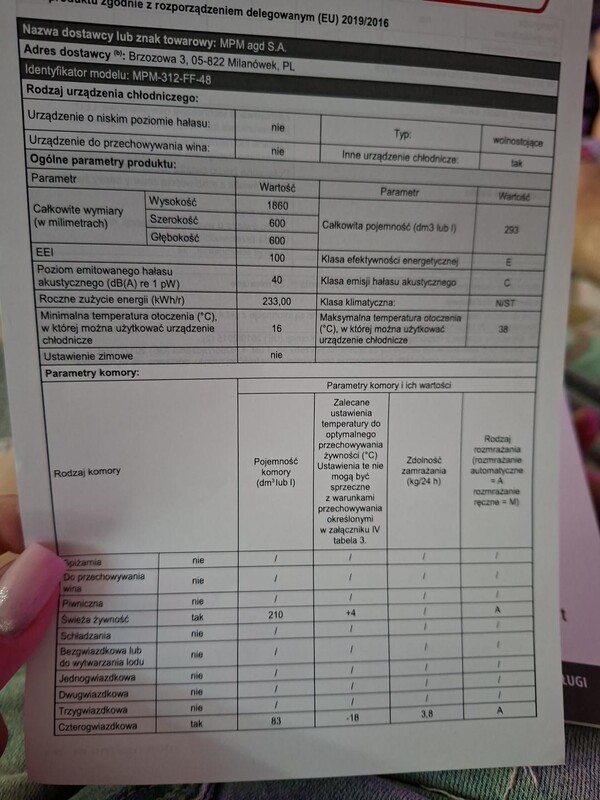 Elbląg Lodówka MPM MPM-312-FF-48 Total No Frost – czarna
Sprzedam lodówko-zamrażarkę MPM MPM-312-FF-48 Total No