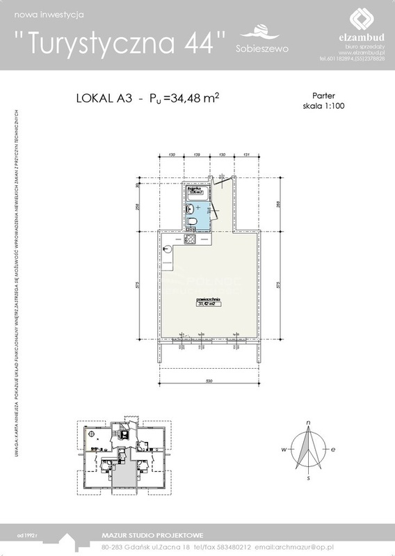 Elbląg PÓŁNOC NIERUCHOMOŚCISprzedam mieszkanie - Gdańsk, Turystyczna. Na sprzedaż lokal A3 o powierzchni 33,89