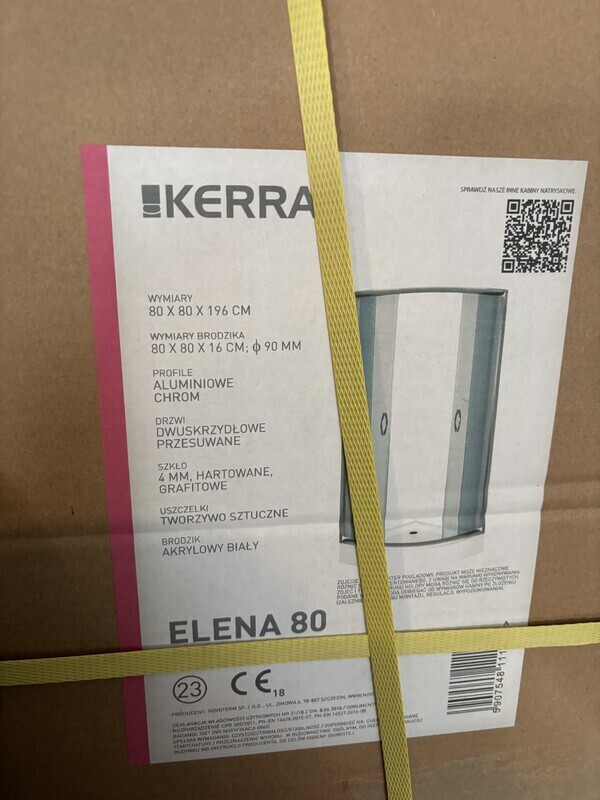 Elbląg Sprzedam kabinę prysznicową z brodzikiem, zlewozmywak z baterią i syfonem, drzwi łazienkowe 80L. 
Kabina 80 z