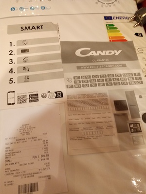 Elbląg Pralka Candy Smart zakupiona w sklepie 2024 roku październik stan pralki wizualny i techniczny bardzo dobry.