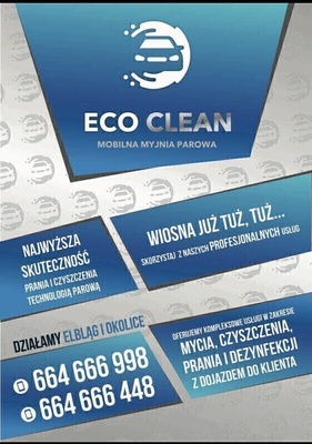 Elbląg Myjnia Parowa Eco Clean 
Nasza firma oferuje kompleksowe usługi w zakresie mycia, czyszczenia, prania i