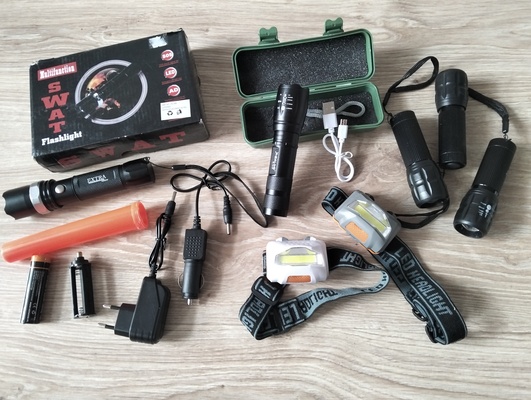 Elbląg Zestaw latarki LED - sto zł. .. .pozostałe 10-15zł. szt.