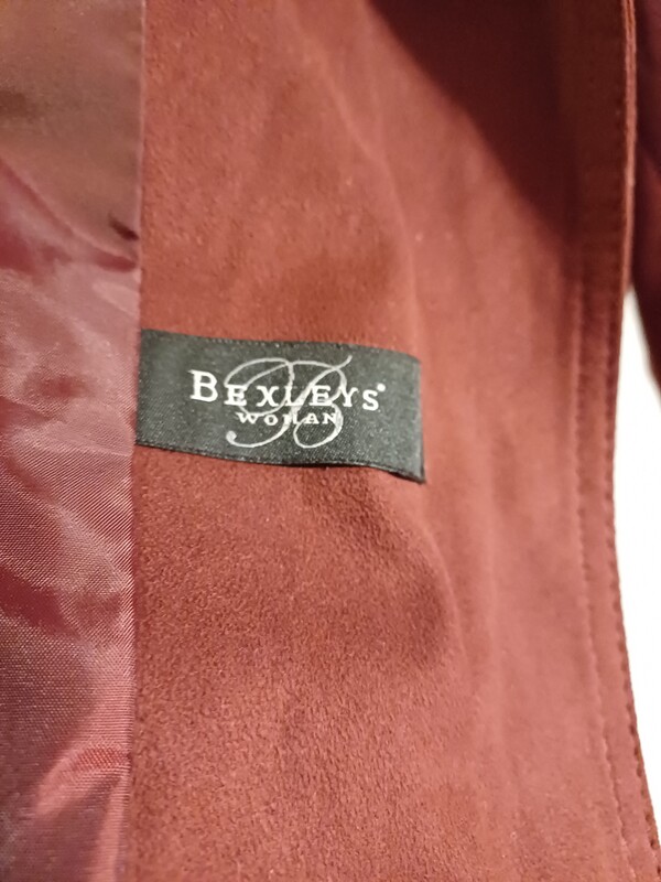 Elbląg Kurtka damska wiosna Bexleys Woman rozmiar 46,kolor burgund, zapinana asymetrycznie, rękaw 7/8,stan jak nowa,