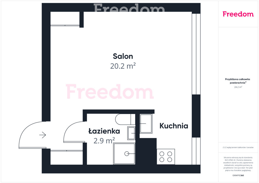 Elbląg FREEDOM NIERUCHOMOŚCISprzedam mieszkanie - Elbląg, Władysława IV. Mieszkanie o powierzchni 24m2 znajduje
