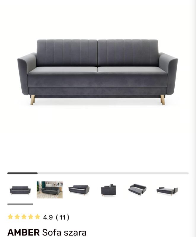 Elbląg Wygodna sofa w bardzo dobrym stanie. Idealna do salonu lub pokoju gościnnego. Szara.
Nie posiada żadnych dziur