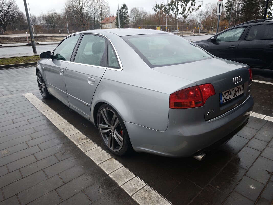 Elbląg Sprzedam Audi A4B7 z silnikiem benzynowym 1.8 Turbo o mocy 163 KM z 2004 roku. Auto z instalacją LPG Przebieg