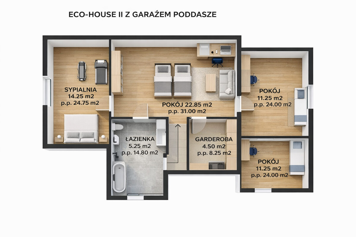 Elbląg DOM DREWNIANY JEDNORODZINNY ECOHOUSE II- Z GARAŻEMJesteśmy firmą zajmującą się produkcją domów drewnianych