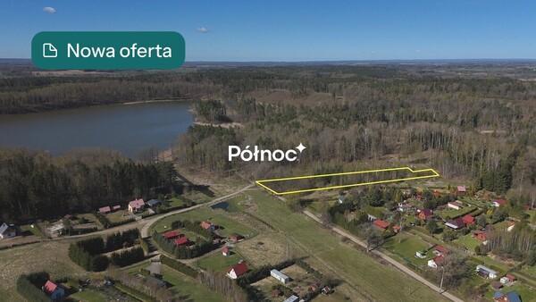 Elbląg PÓŁNOC NIERUCHOMOŚCISprzedam działkę - Glebiska. Wyjątkowa działka nad jeziorem Taftowo – Glebiska, gm.